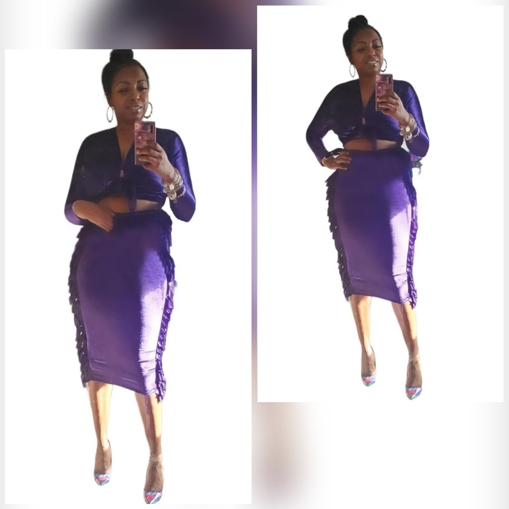 Purple 2 Piece Fringe